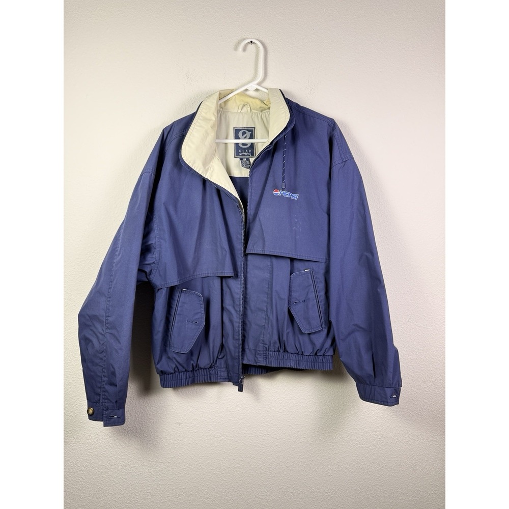 Vintage Zip Up Nylon Pepsi Windbreaker Sz L